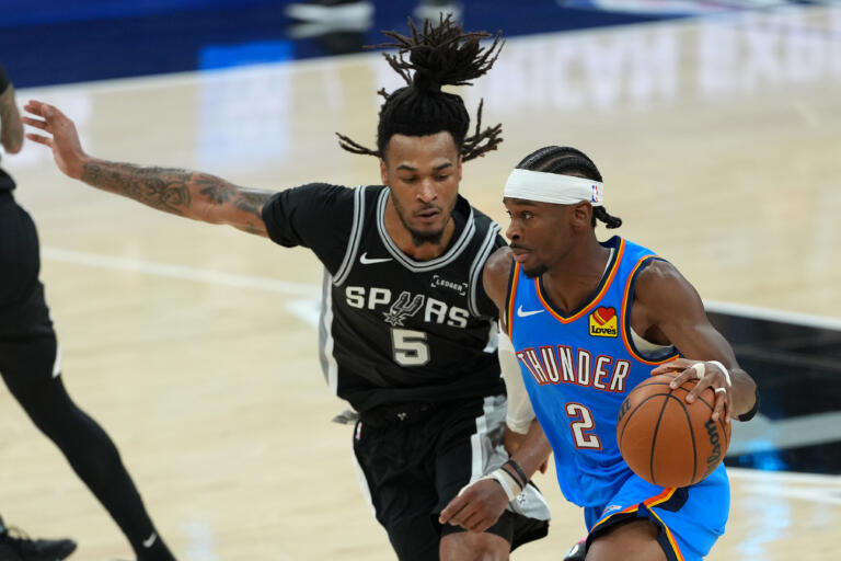 Nba Playoffs-oklahoma City Thunder at San Antonio Spurs - Easysportz - Shai Bounces Back with 30, Thunder Survive Injury Chaos
